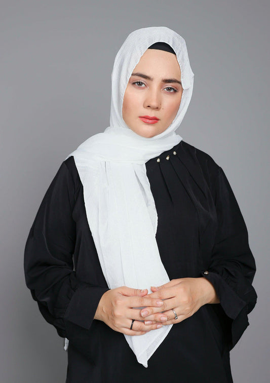 Buy Now White Metallic Chiffon Hijab