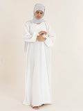White Plain Abaya With Elastic Cuffs Multiple Abaya Colors