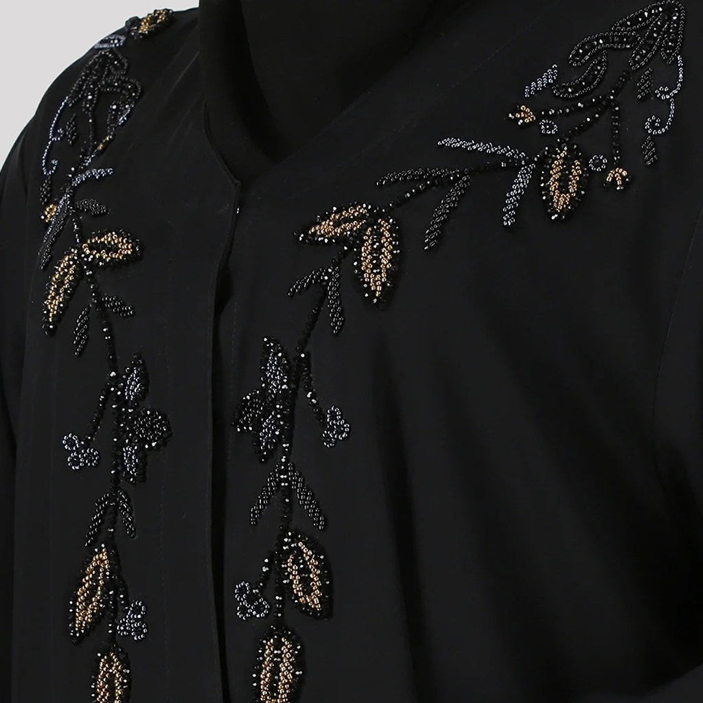 Hand Embroidered Abaya in Black