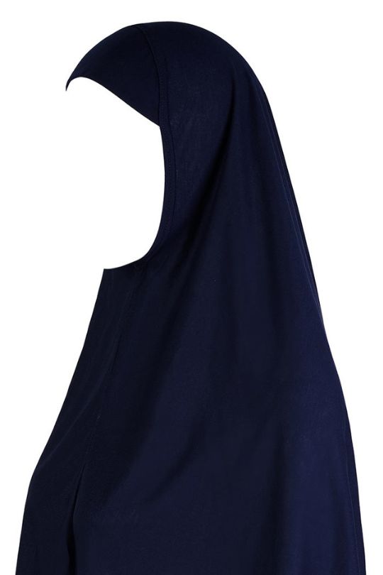 Navy blue hijab on a white background