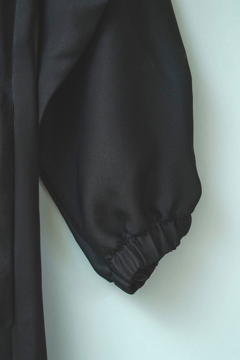 Zoom-in of sleeve design on Turkish coat style abaya, modern abaya fashion for women in Pakistan