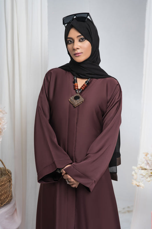 Buy Jilbab Maroon Beautifully design Simple Abaya
