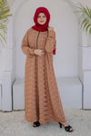 Shop Now Front Open Zipper Style Abaya in Beige Color