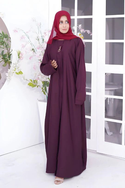 Buy Now Premium Plain Abaya – Old Mauve
