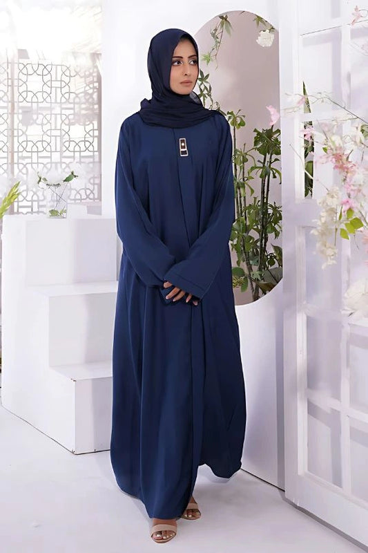 Buy Now Luxurious Nida Fabric – Plain Navy Blue Abaya