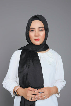 Buy Now Black Diamond Metallic Chiffon Hijab