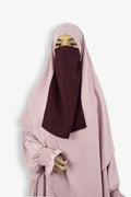 Buy Half Niqab in Premium Chiffon Burgundy – Modest Wear Face Veil Front View