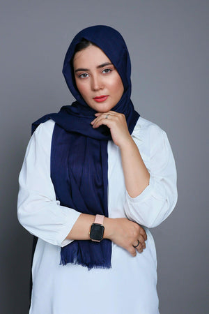 Buy Now Turkish Viscose Hijab in Navy Blue