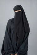 Double Layer Black Niqab – Extra Coverage and Breathable Face Veil for Women