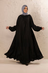 Shop Now Black Abaya With Pearls In Neck