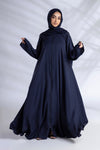 Shop Now Open Button Abaya With Elastic Sleeves In Dark Brown