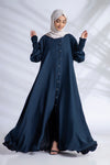 Shop Now Open Abaya With Buttons Turkish Style Elastic Sleeves