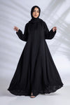 Shop Now Abaya With Zipper Front In Black