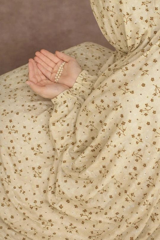 Jasmine beige namaz chaddar full coverage front view