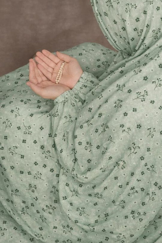 Jasmine mint namaz chaddar full coverage front view