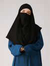 Niqab Cum Hijab – Two-in-One Modest Wear, Breathable Black Islamic Veil for Women