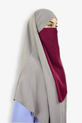 Red Half Niqab Medina Side View – Elegant Modest Hijab Niqab for Muslim Women